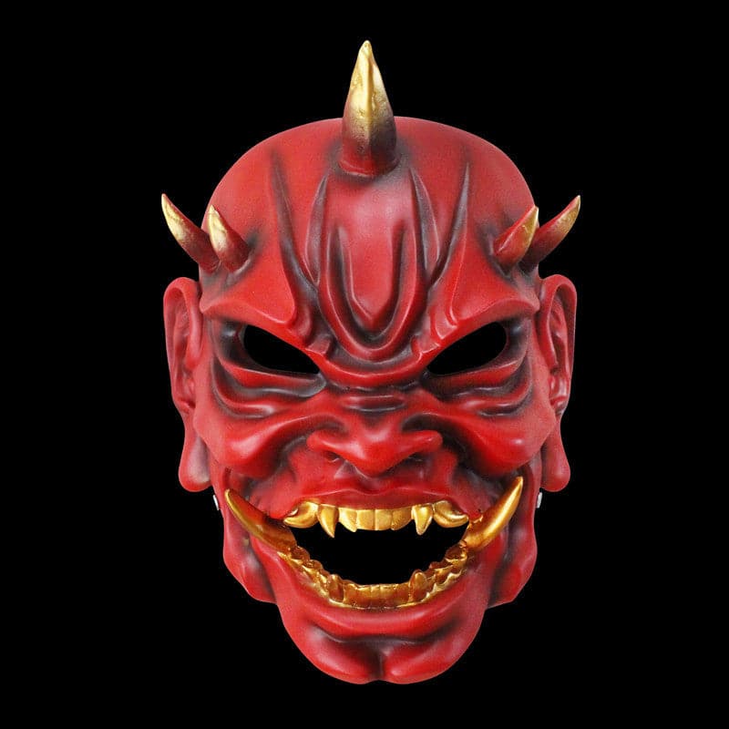 Hand-Made Japanese Hannya Demon King Resin Oni Mask Red - Tophatter Daily Deals