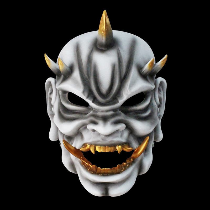 Hand-Made Japanese Hannya Demon King Resin Oni Mask White - Tophatter Daily Deals
