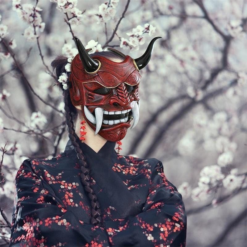 Hand-Made Japanese Hannya Fangs Resin Oni Mask - Tophatter Daily Deals