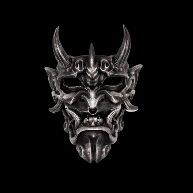 Hand-Made Japanese Hannya Little Noodle Ghost Resin Oni Mask Silver - Tophatter Daily Deals