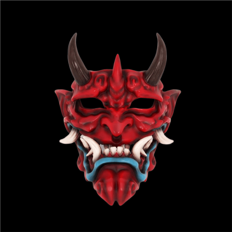 Hand-Made Japanese Hannya Little Noodle Ghost Resin Oni Mask Red - Tophatter Daily Deals