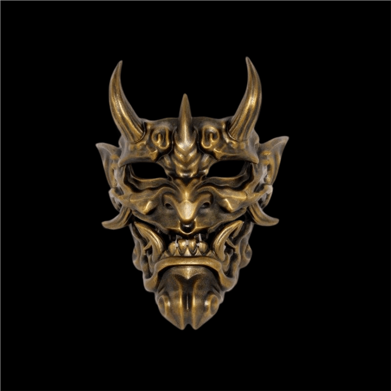 Hand-Made Japanese Hannya Little Noodle Ghost Resin Oni Mask Bronze - Tophatter Daily Deals