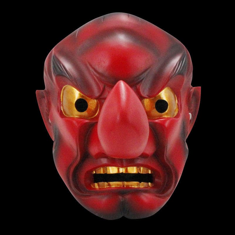 Hand-Made Japanese Hannya Red Tengu Resin Oni Mask Red - Tophatter Daily Deals