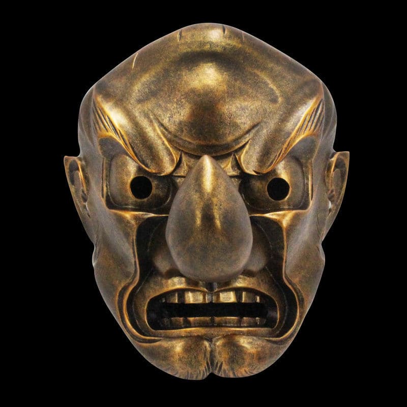 Hand-Made Japanese Hannya Red Tengu Resin Oni Mask Bronze - Tophatter Daily Deals