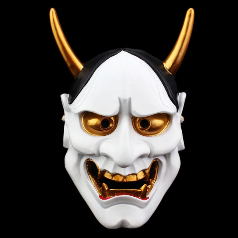 Hand-Made Japanese Hannya 凛凛蝶 Resin Oni Mask White - Tophatter Daily Deals