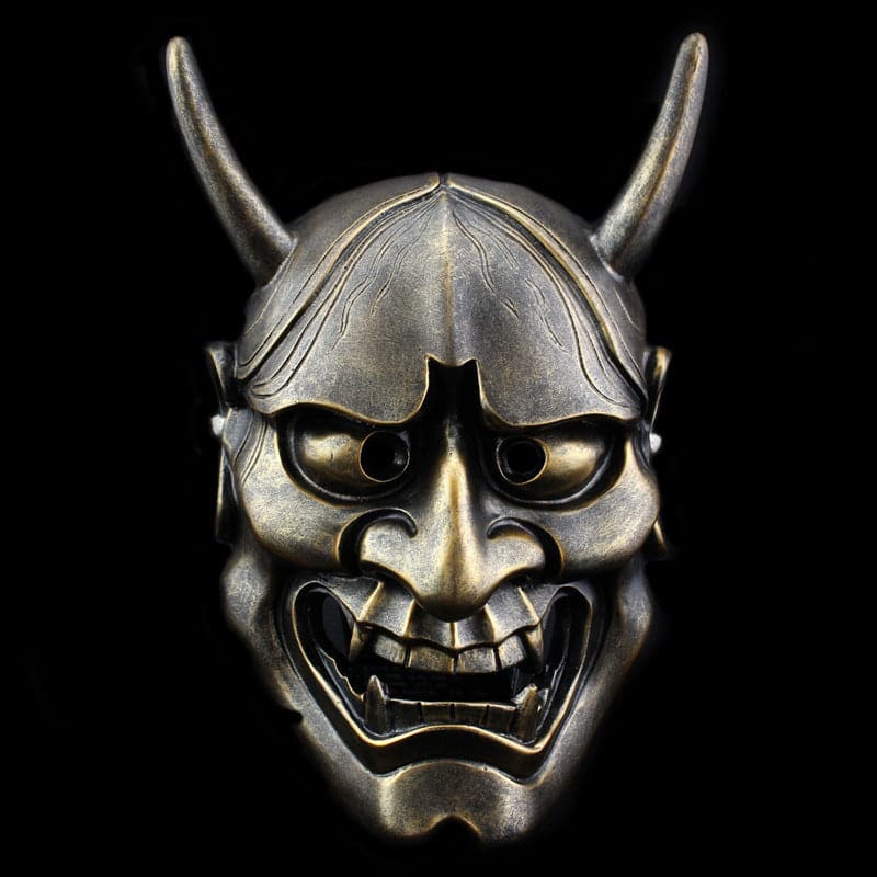 Hand-Made Japanese Hannya 凛凛蝶 Resin Oni Mask Bronze - Tophatter Daily Deals