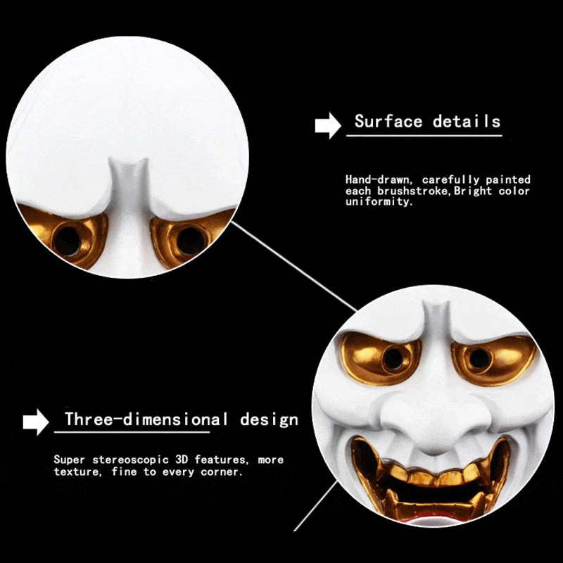 Hand-Made Japanese Hannya 凛凛蝶 Resin Oni Mask - Tophatter Daily Deals