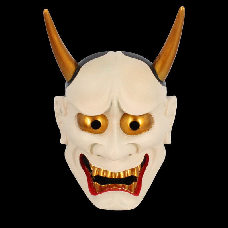Hand-Made Japanese Hannya Resin Oni Mask Off-white - Tophatter Daily Deals