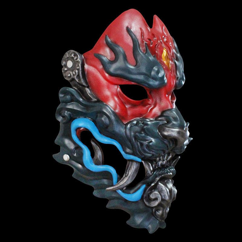 Hand-Made Japanese Hannya War Leopard Armor Oni Mask - Tophatter Daily Deals