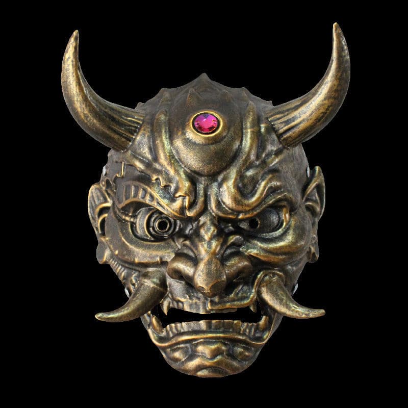 Hand-Made Japanese Resin Oni Mask Bronze - Tophatter Daily Deals