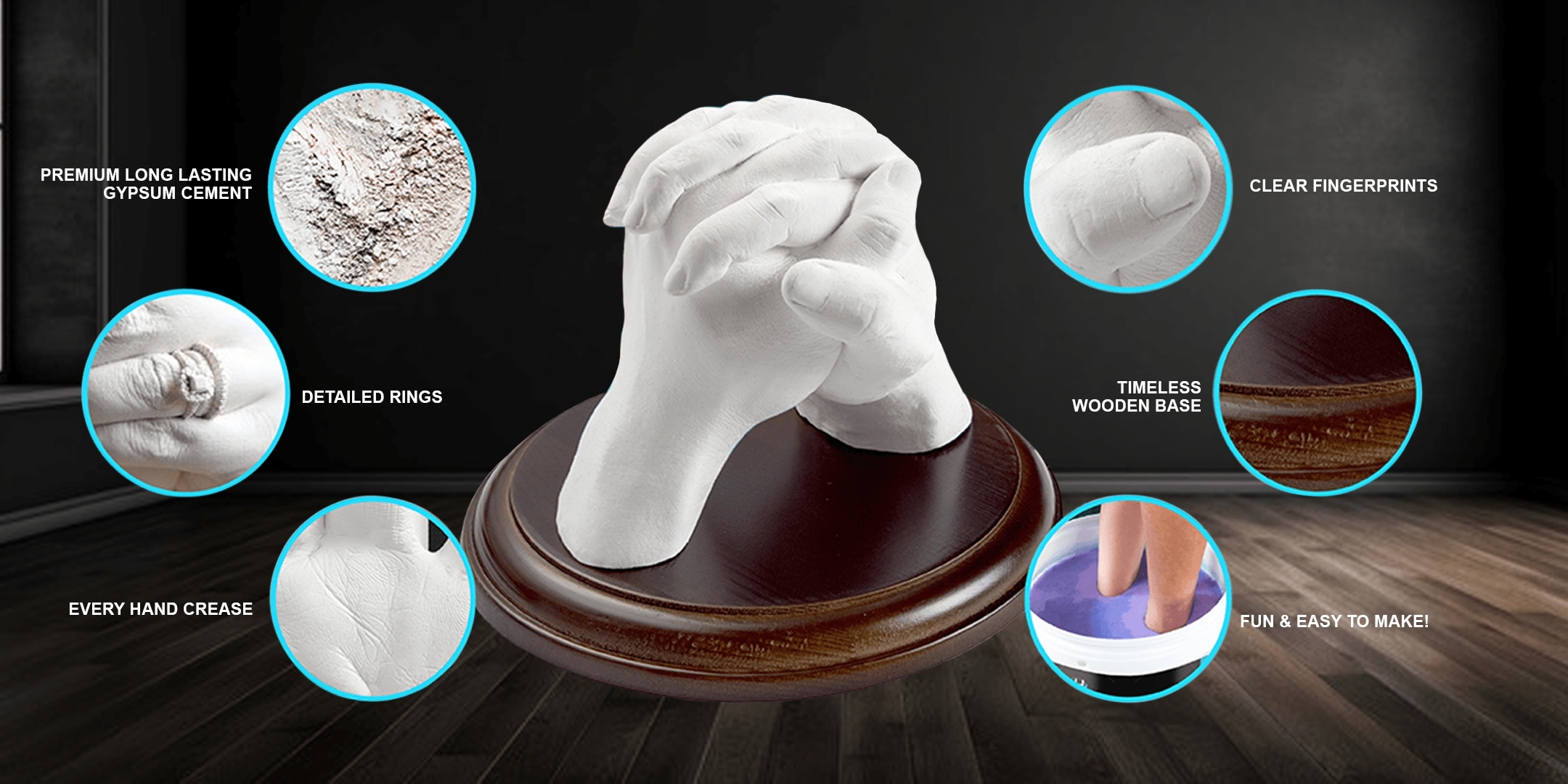 Hand Mould Casting Kit - Hand Moulding kit Couples Holding Hands 3D Keepsake valentines - Tophatter Daily Deals