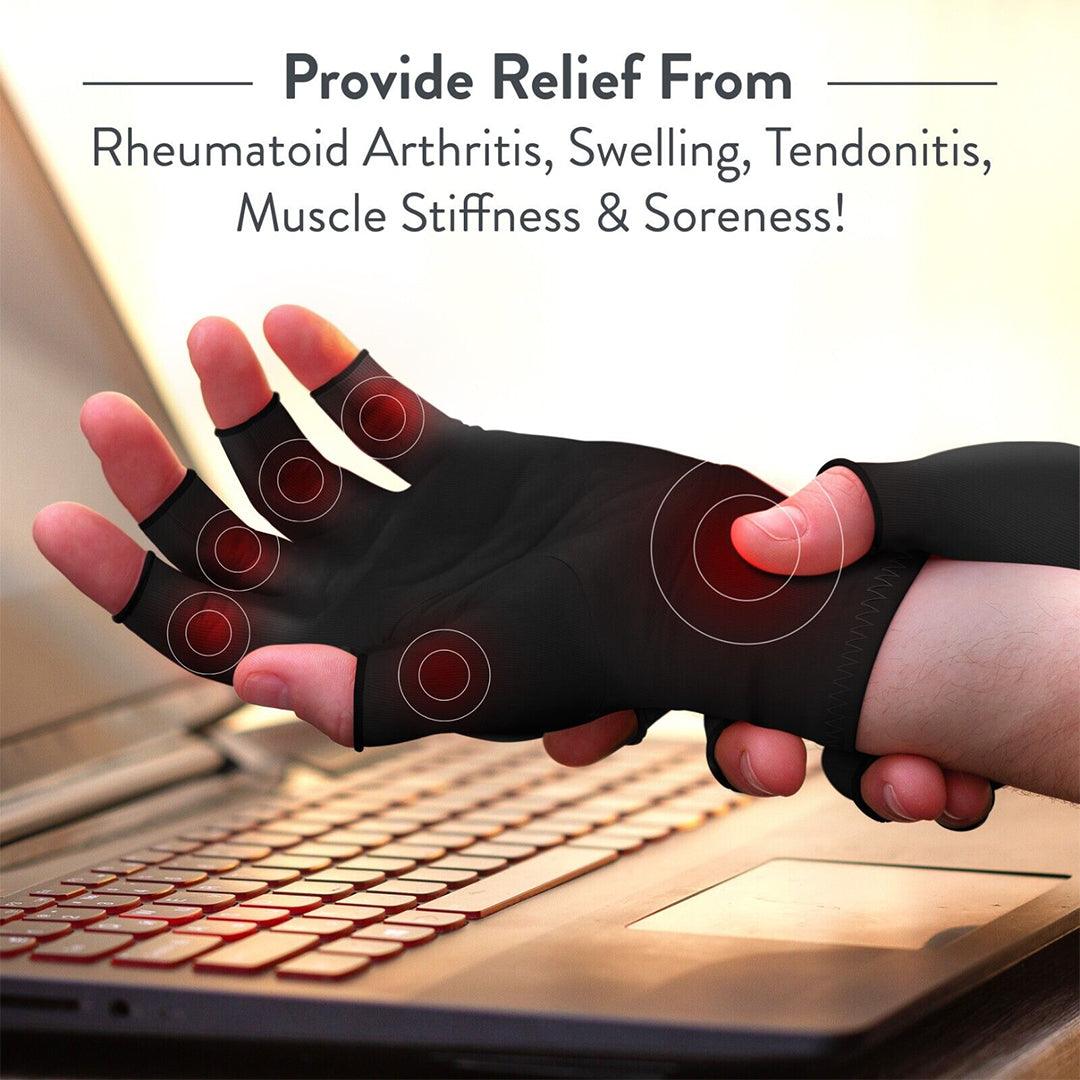 Compression Gloves for Arthritis - Fingerless Pain Relief Arthritic Hands Rheumatoid Anti Arthritis Elastic Gloves Gloves - Tophatter Daily Deals