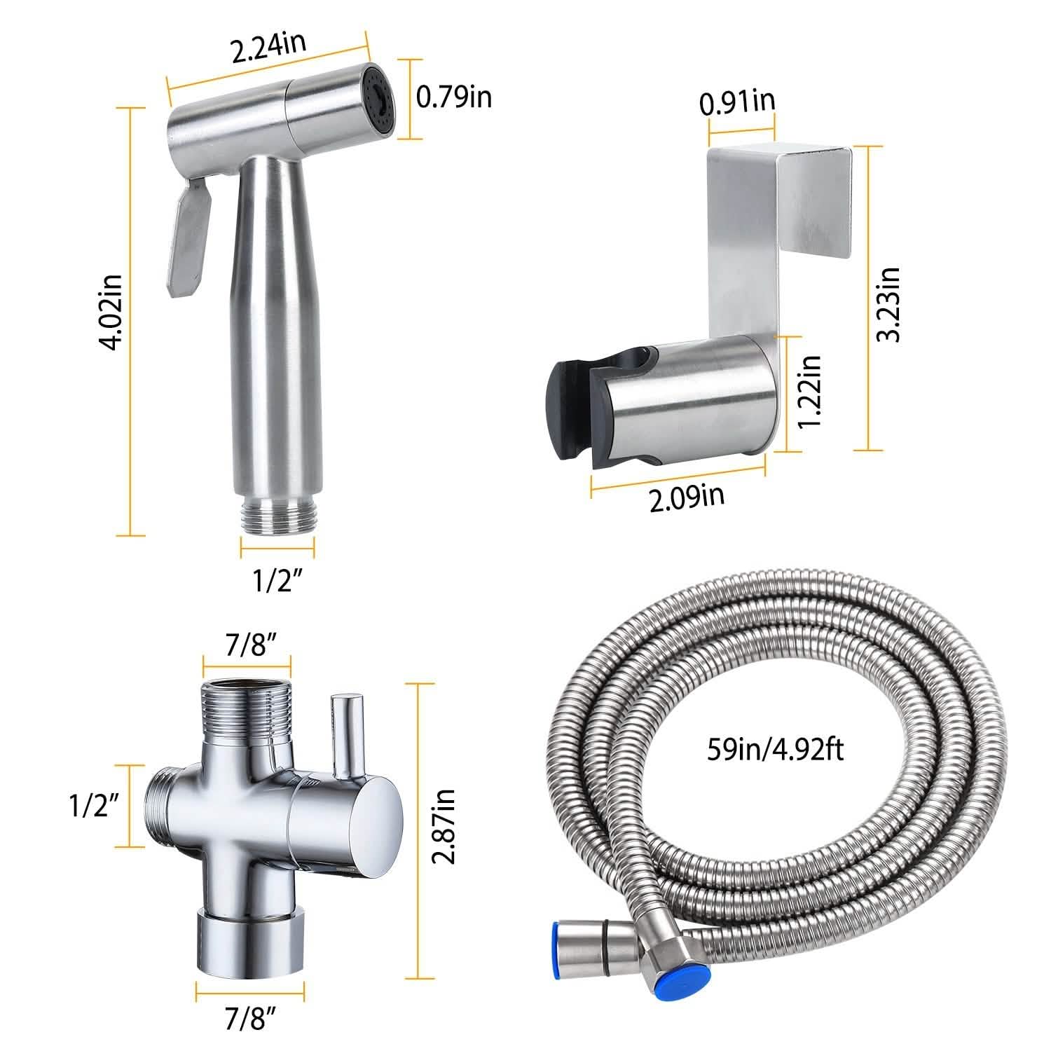 Handheld Bidet Sprayer Stainless Steel Bath - Tophatter Daily Deals