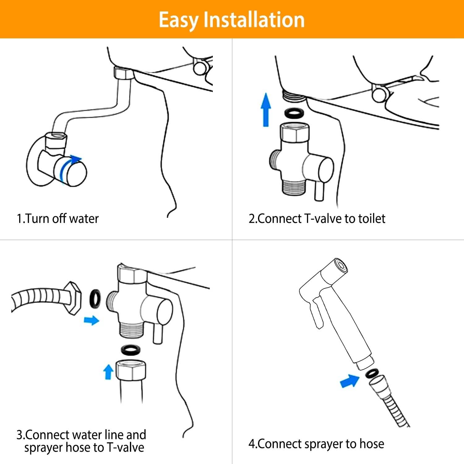 Handheld Bidet Sprayer Stainless Steel Bath - Tophatter Daily Deals