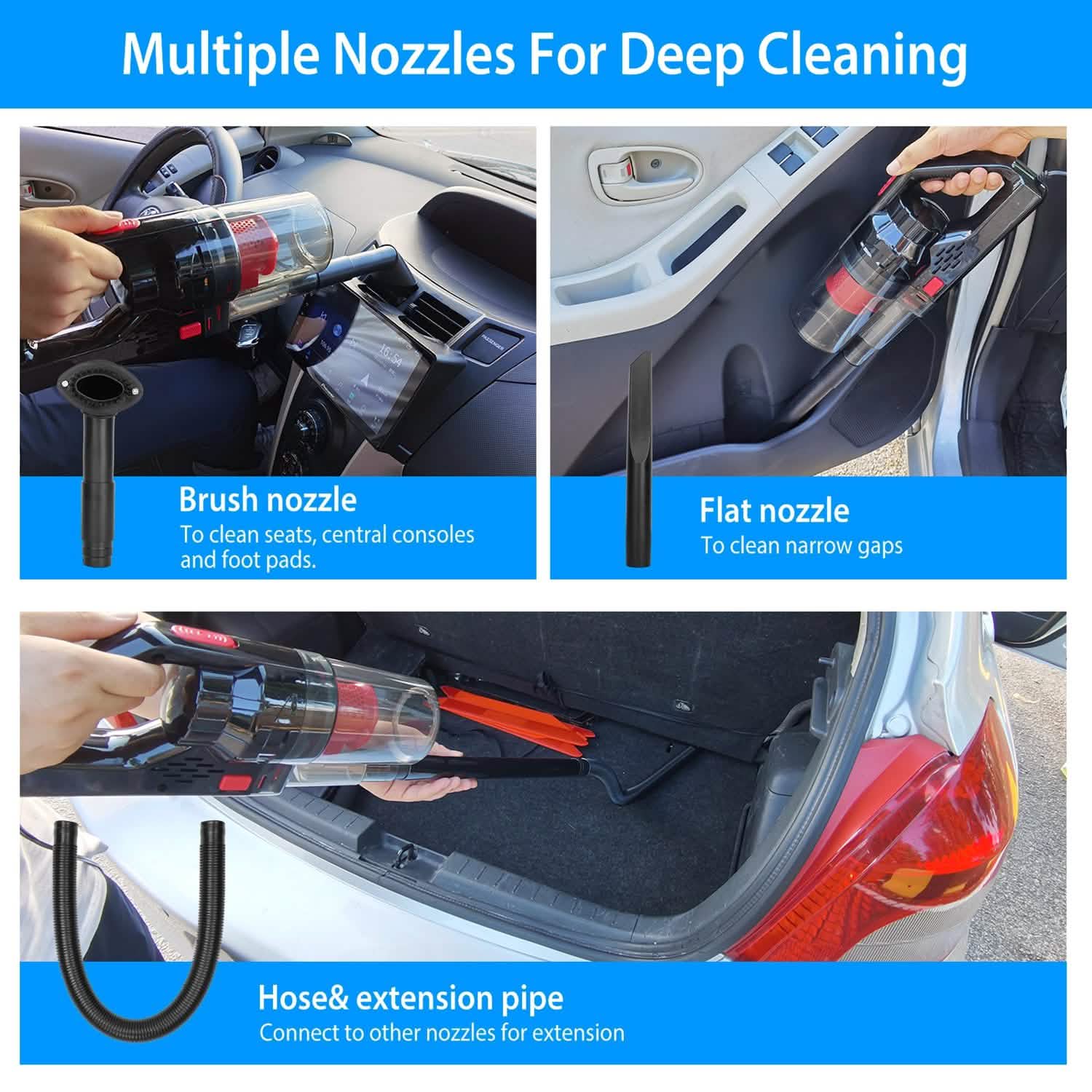 Handheld Car Vacuum Cleaner with Accessory Kit Automotive - Tophatter Daily Deals