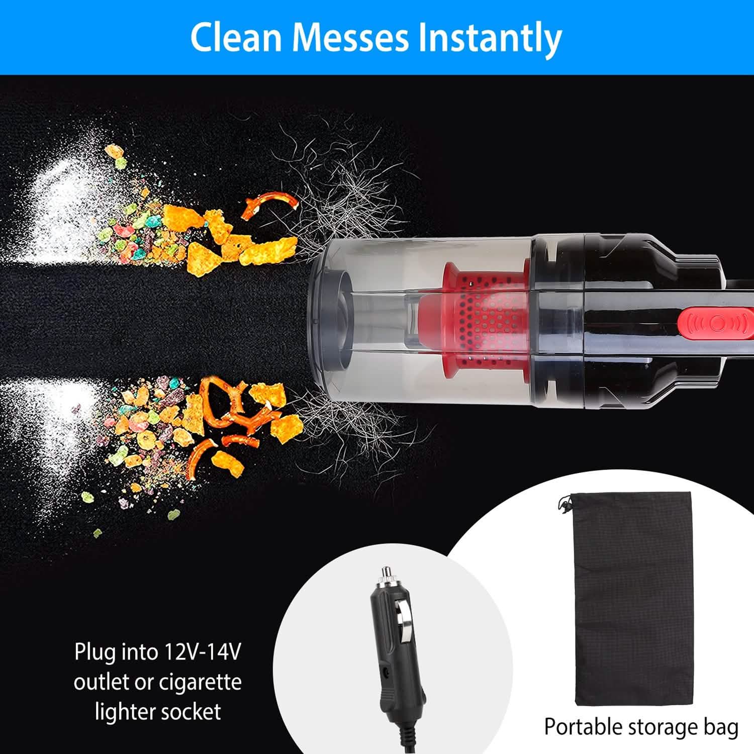 Handheld Car Vacuum Cleaner with Accessory Kit Automotive - Tophatter Daily Deals