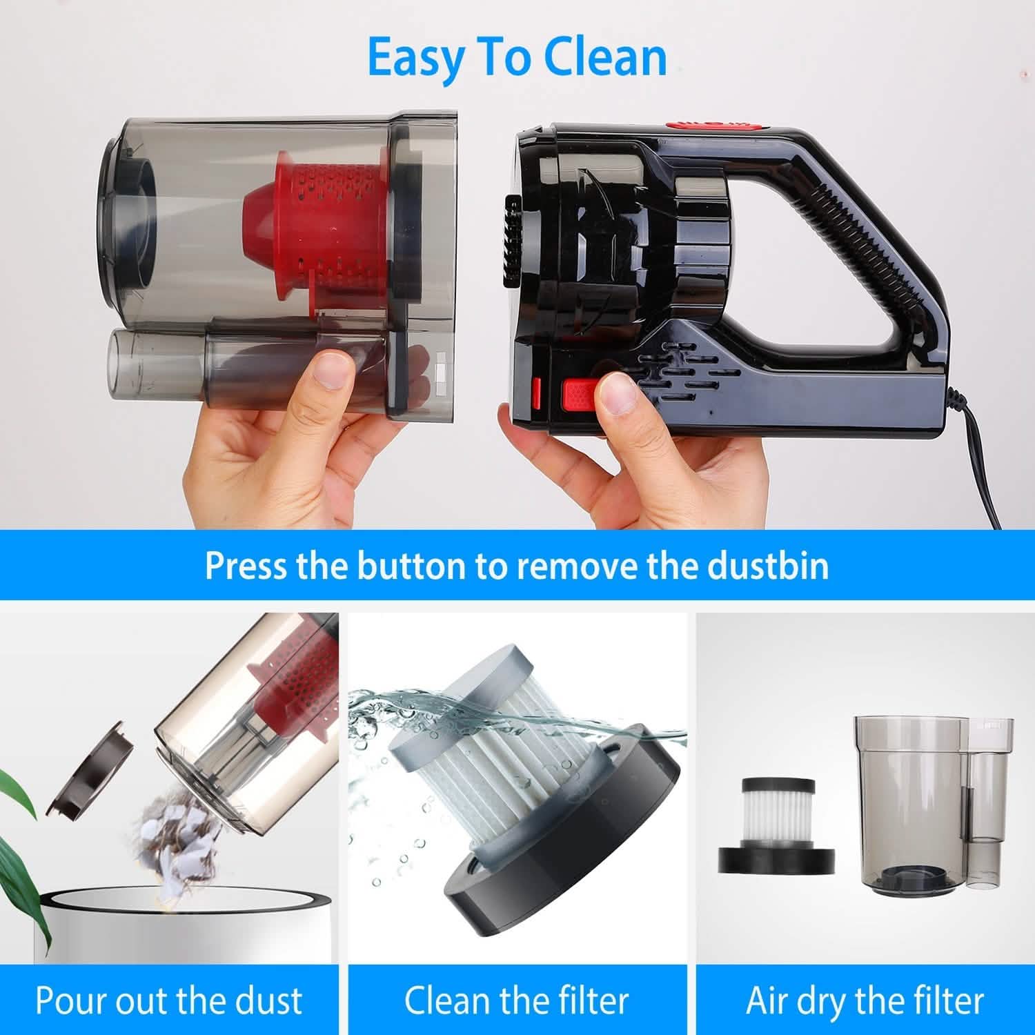 Handheld Car Vacuum Cleaner with Accessory Kit Automotive - Tophatter Daily Deals
