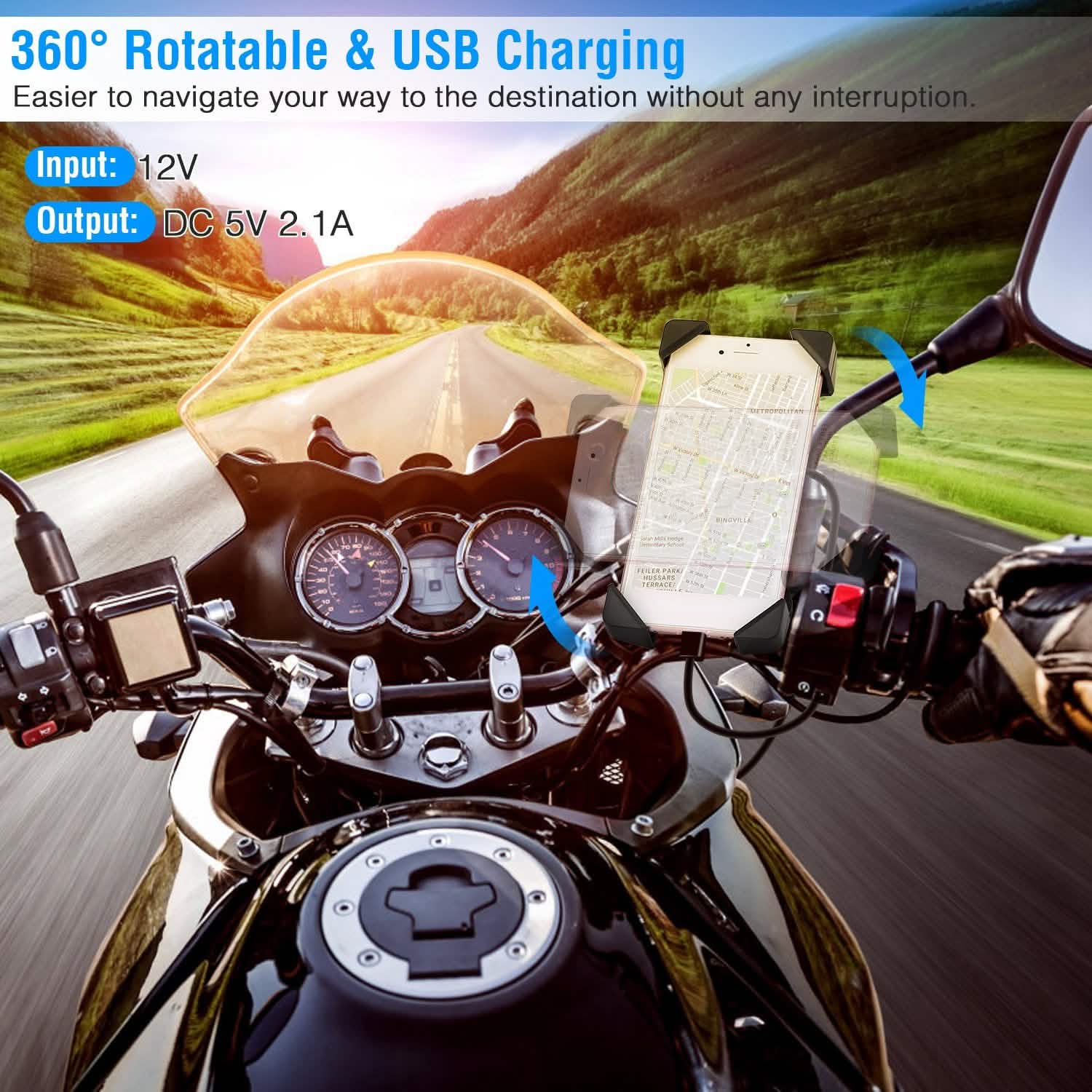Handlebar Mirror Mobile Phone Holder Mobile Accessories - Tophatter Daily Deals