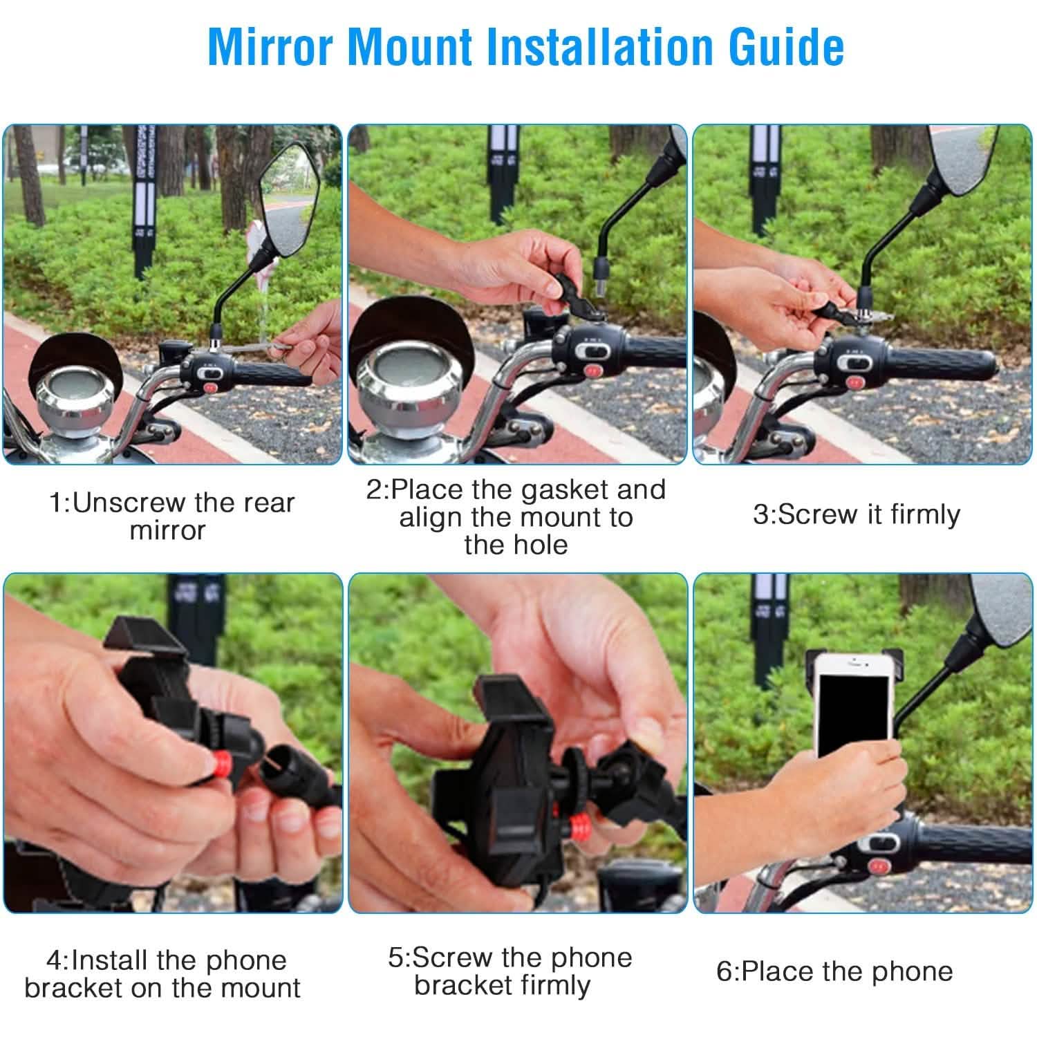 Handlebar Mirror Mobile Phone Holder Mobile Accessories - Tophatter Daily Deals