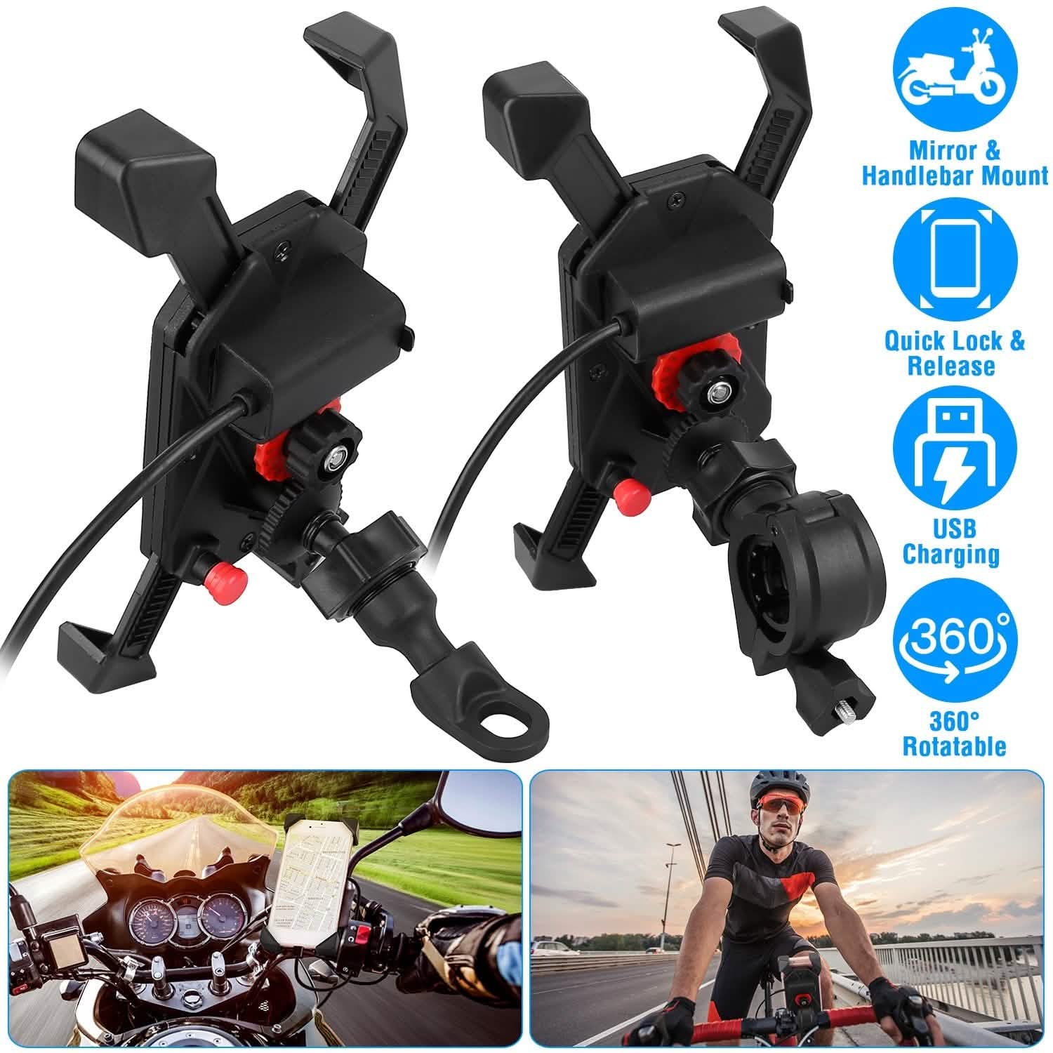 Handlebar Mirror Mobile Phone Holder Mobile Accessories - Tophatter Daily Deals