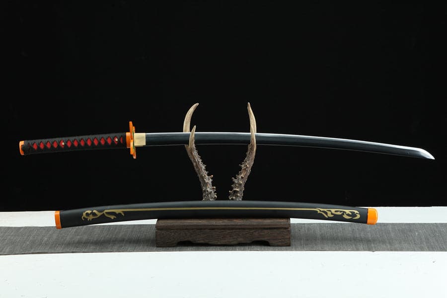 Handmade Anime Demon Slayer Tanjiro Nichirin 3rd Generation Sword 1045 High Carbon Steel Black - Tophatter Daily Deals