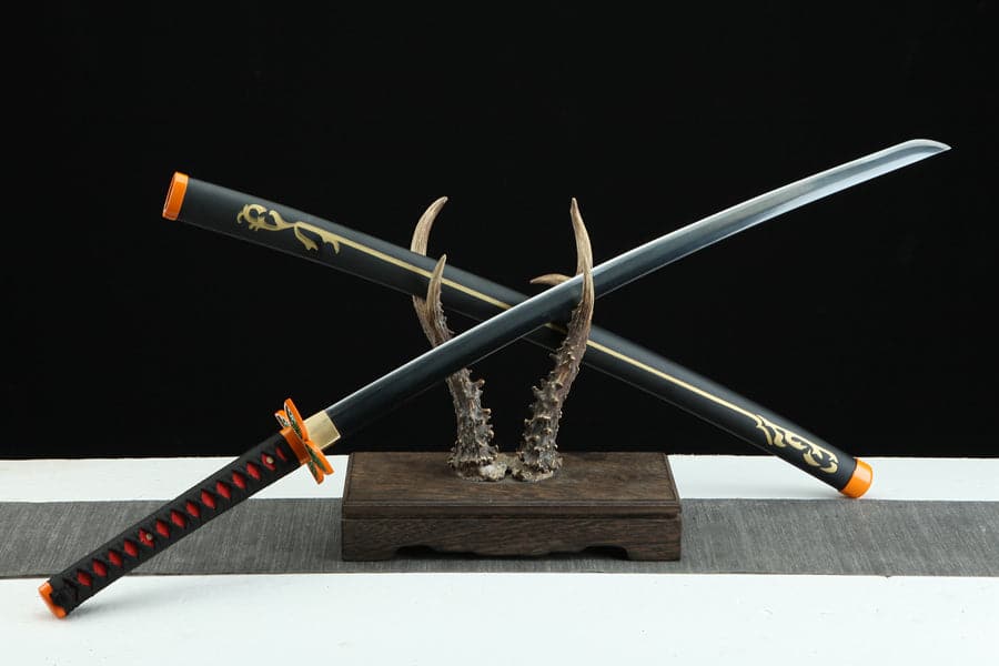 Handmade Anime Demon Slayer Tanjiro Nichirin 3rd Generation Sword 1045 High Carbon Steel Black - Tophatter Daily Deals
