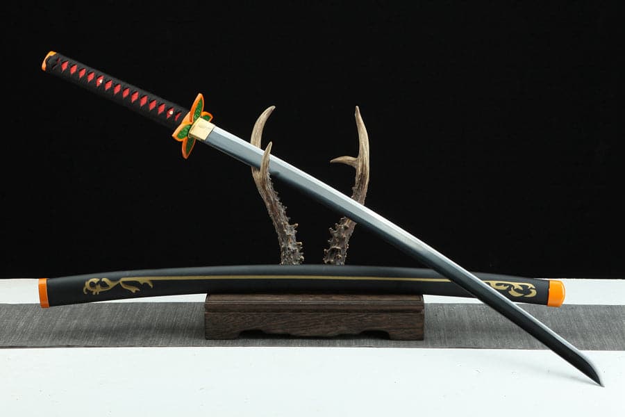 Handmade Anime Demon Slayer Tanjiro Nichirin 3rd Generation Sword 1045 High Carbon Steel Black - Tophatter Daily Deals