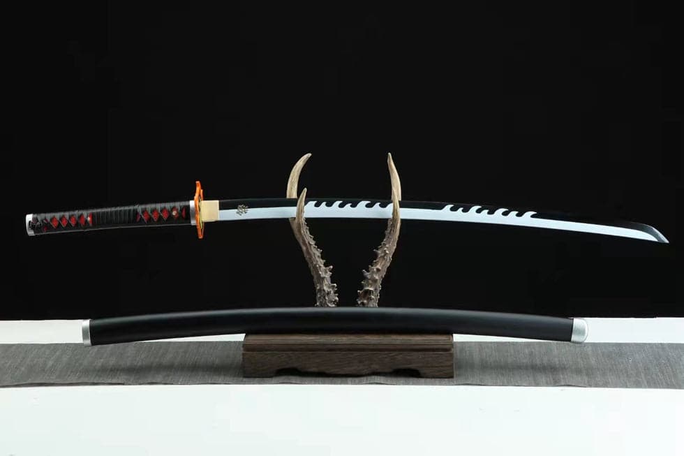 Handmade Anime Demon Slayer Tanjiro Nichirin 3rd Generation Sword Reaper Edition1045 High Carbon Steel Black - Tophatter Daily Deals