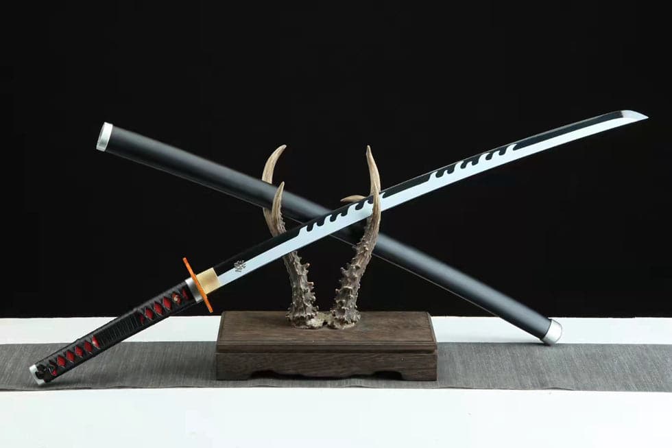 Handmade Anime Demon Slayer Tanjiro Nichirin 3rd Generation Sword Reaper Edition1045 High Carbon Steel Black - Tophatter Daily Deals