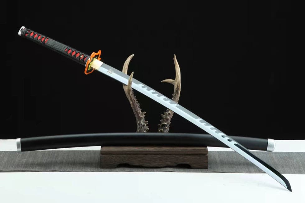 Handmade Anime Demon Slayer Tanjiro Nichirin 3rd Generation Sword Reaper Edition1045 High Carbon Steel Black - Tophatter Daily Deals