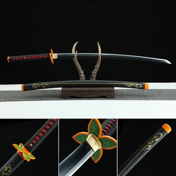 Handmade Anime Demon Slayer Tanjiro Nichirin 3rd Generation Sword Reaper Edition1045 High Carbon Steel Black - Tophatter Daily Deals