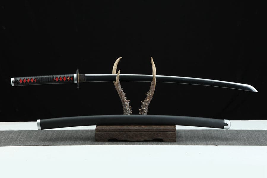 Handmade Anime Demon Slayer Tanjiro Nichirin Sword 1045 High Carbon Steel Black - Tophatter Daily Deals