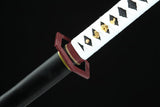 Handmade Anime Katana Demon Slayer Giyu Tomioka Nichirin Sword 1045 High Carbon Steel Black Blade - Tophatter Daily Deals