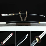 Handmade Anime Katana Demon Slayer Giyu Tomioka Nichirin Sword 1045 High Carbon Steel Black Blade - Tophatter Daily Deals
