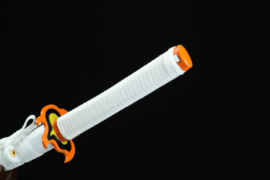 Handmade Anime Katana Demon Slayer Kyojuro Rengoku Nichirin Sword 1045 High Carbon Steel White - Tophatter Daily Deals