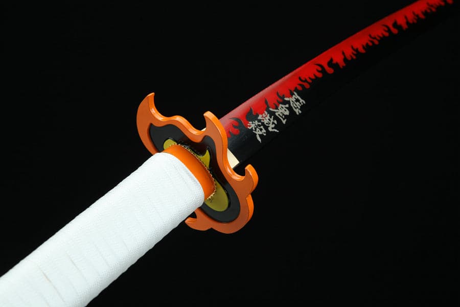 Handmade Anime Katana Demon Slayer Kyojuro Rengoku Nichirin Sword 1045 High Carbon Steel White - Tophatter Daily Deals