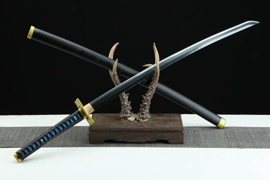 Handmade Anime Katana Demon Slayer Muichiro Tokito Nichirin Sword 1045 High Carbon Steel Black - Tophatter Daily Deals