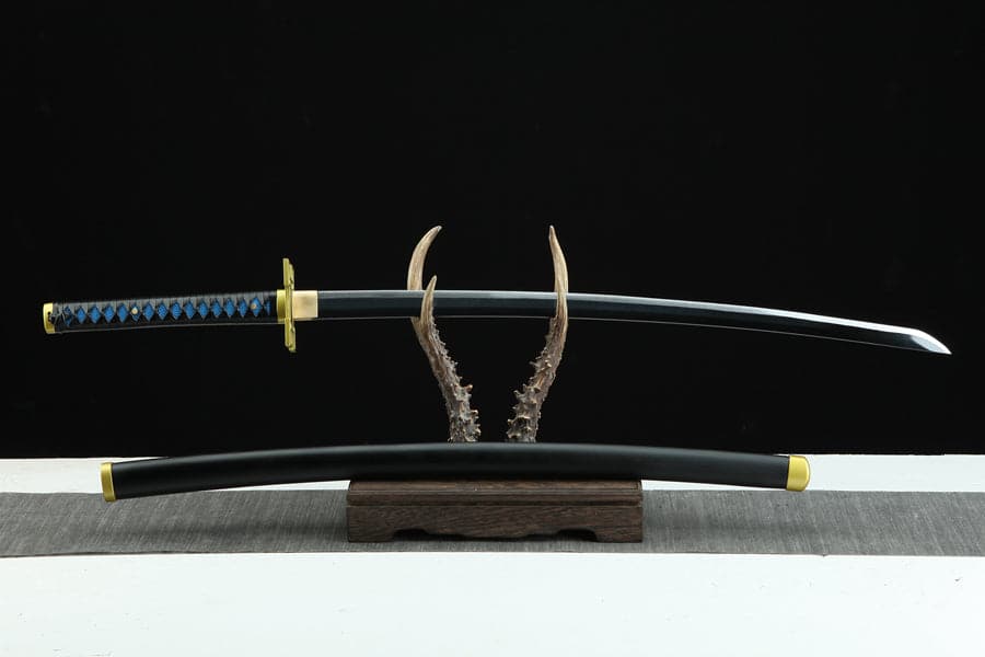 Handmade Anime Katana Demon Slayer Muichiro Tokito Nichirin Sword 1045 High Carbon Steel Black - Tophatter Daily Deals