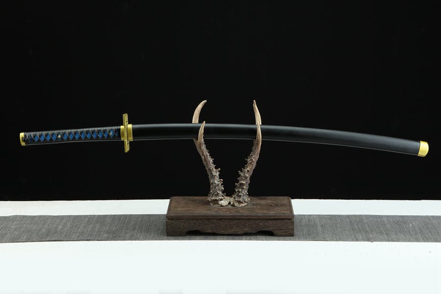 Handmade Anime Katana Demon Slayer Muichiro Tokito Nichirin Sword 1045 High Carbon Steel Black - Tophatter Daily Deals