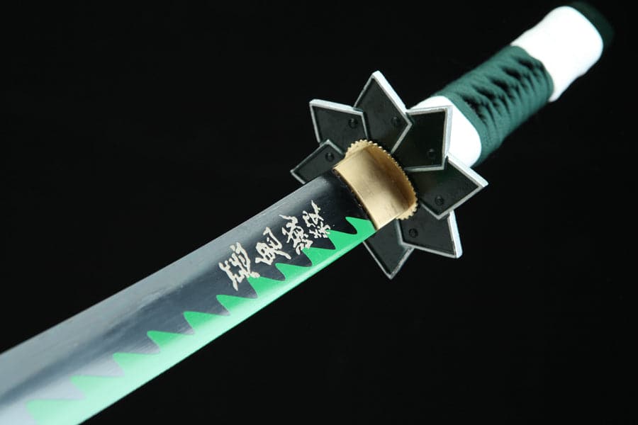 Handmade Anime Katana Demon Slayer Sanemi Shinazugawa Nichirin Sword 1045 High Carbon Steel Black - Tophatter Daily Deals