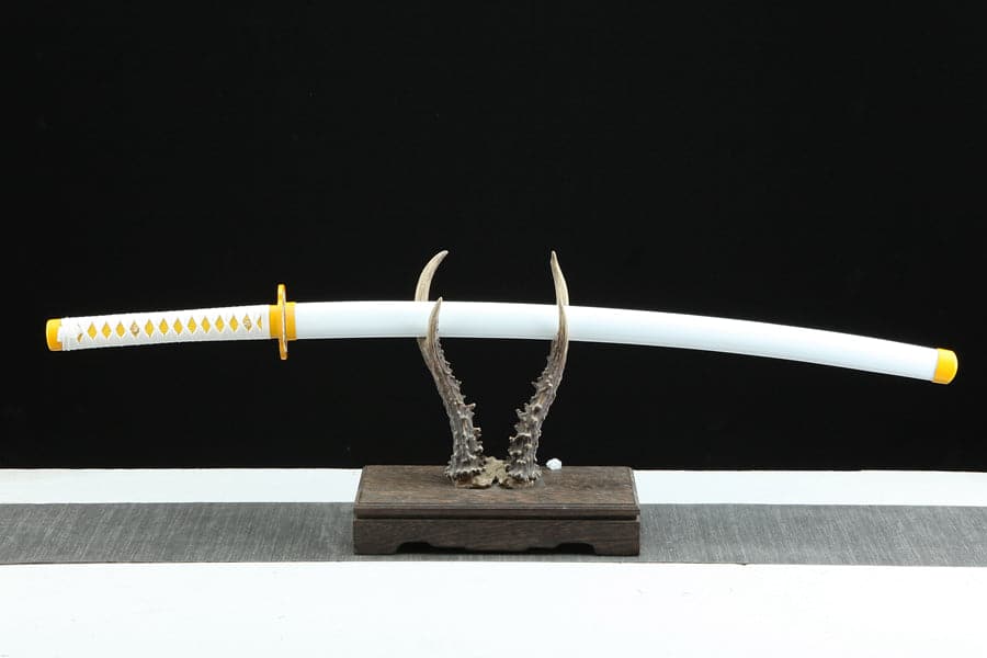 Handmade Anime Katana Demon Slayer Zenitsu Agatsuma Sword 1045 High Carbon Steel Blade - Tophatter Daily Deals
