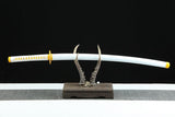 Handmade Anime Katana Demon Slayer Zenitsu Agatsuma Sword 1045 High Carbon Steel Blade - Tophatter Daily Deals