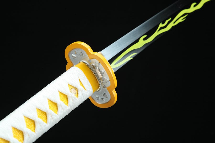 Handmade Anime Katana Demon Slayer Zenitsu Agatsuma Sword 1045 High Carbon Steel Blade - Tophatter Daily Deals