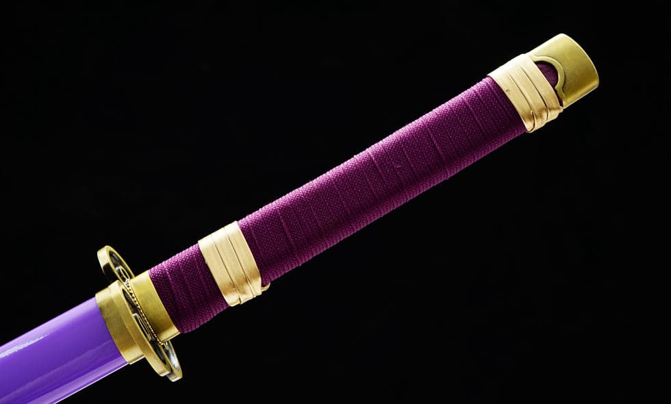 Handmade Anime Katana One Piece Roronoa Zoro's Enma Sword 1045 High Carbon Steel White blade Purple - Tophatter Daily Deals