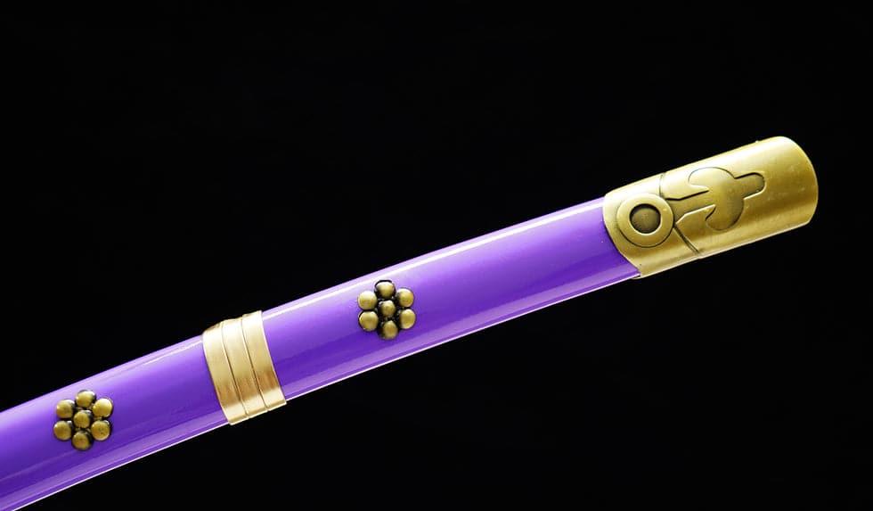 Handmade Anime Katana One Piece Roronoa Zoro's Enma Sword 1045 High Carbon Steel White blade Purple - Tophatter Daily Deals