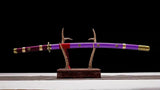 Handmade Anime Katana One Piece Roronoa Zoro's Enma Sword Purple Blade 1045 High Carbon Steel Purple - Tophatter Daily Deals