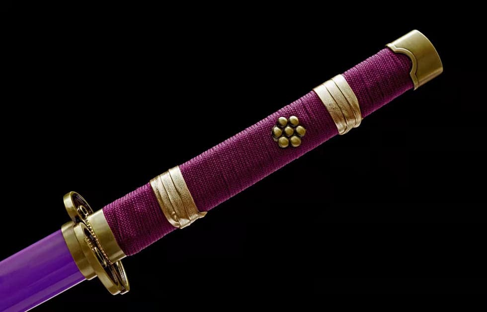 Handmade Anime Katana One Piece Roronoa Zoro's Enma Sword Purple Blade 1045 High Carbon Steel Purple - Tophatter Daily Deals