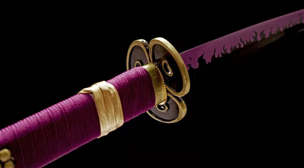 Handmade Anime Katana One Piece Roronoa Zoro's Enma Sword Purple Blade 1045 High Carbon Steel Purple - Tophatter Daily Deals