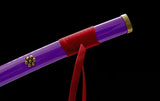 Handmade Anime Katana One Piece Roronoa Zoro's Enma Sword Purple Blade 1045 High Carbon Steel Purple - Tophatter Daily Deals