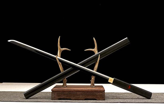Handmade Anime NARUTO Sasuke Kusanagi-No-Tsurugi Sword Shirasaya Ninja Sword Spring Steel Black Blade - Tophatter Daily Deals